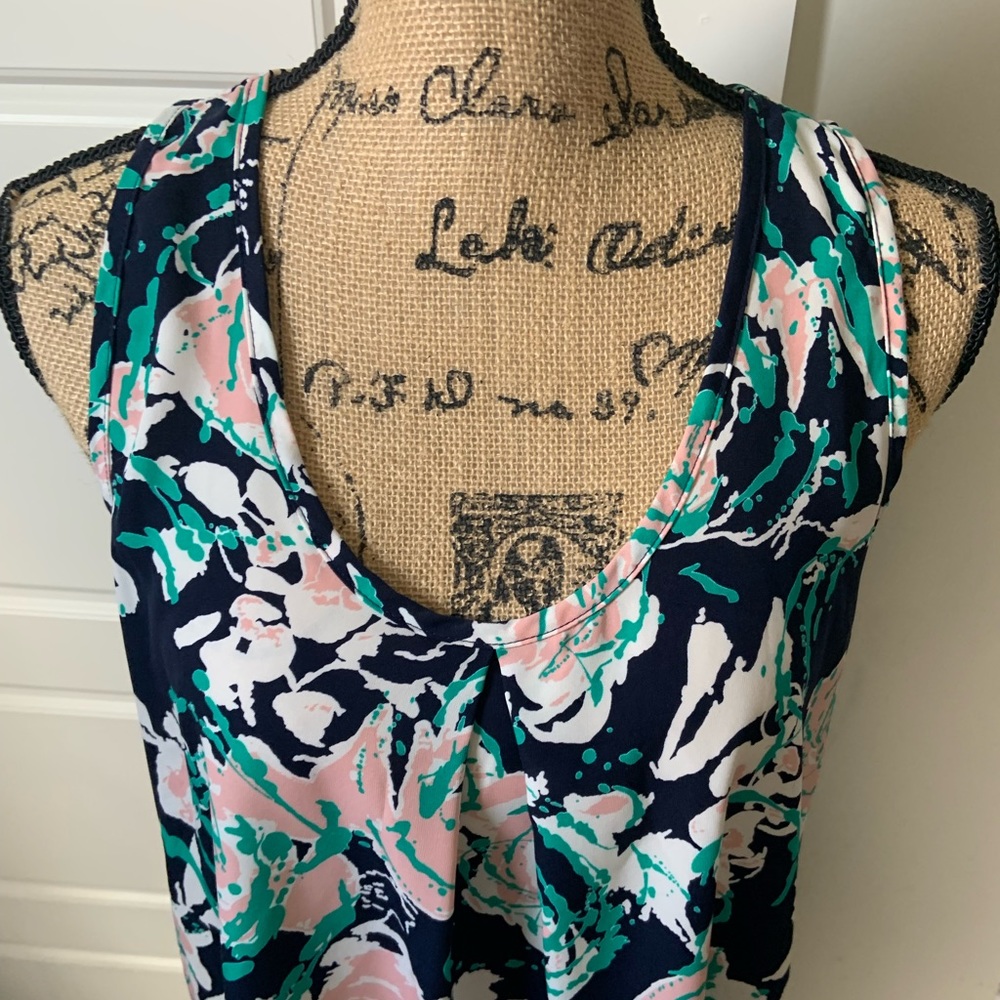 Floral Tunic Tank with Bow Detail